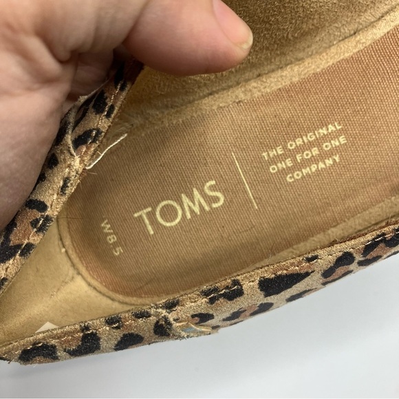 Toms Julie desert tan leopard print flats size 8.5 - Picture 9 of 11